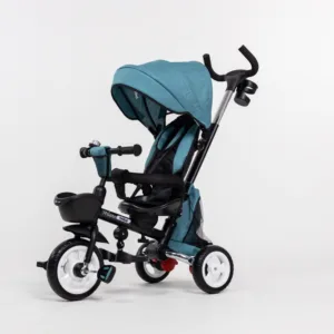 Tricicleta pentru copii Bebe Royal Milano Turcoaz cu sezut reversibil