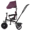 Tricicleta pentru copii Chipolino Pulse Lilac cu maner cu control al directiei