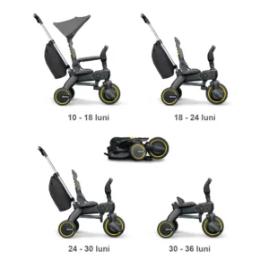 Tricicleta pentru copii Doona Liki Trike S5 Nitro Black de la 10 luni