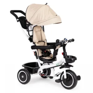 Tricicleta pentru copii Ecotoys Bej pentru copiii intre 6 luni
