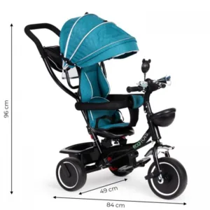 Tricicleta pentru copii Ecotoys JM-066-9 Verde cu sezut rotativ