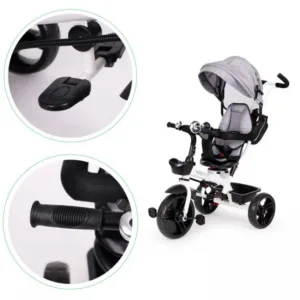 Tricicleta pentru copii Ecotoys Jm-322 Gri cu sezut reversibil