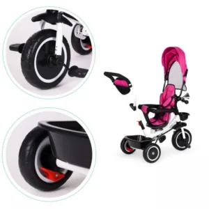 Tricicleta pentru copii Ecotoys Roz cu sezut reversibil