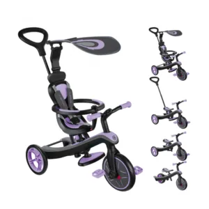 Tricicleta pentru copii Globber Explorer 4 in 1 Violet cu control parental