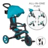 Tricicleta pentru copii Globber Explorer Turquoise 4 in 1 pliabila