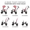Tricicleta pentru copii Kinderkraft Aveo Rose Pink de la 9 luni