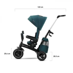 Tricicleta pentru copii Kinderkraft Easytwist Midnight Green cu scaun reversibil