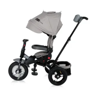 Tricicleta pentru copii Lorelli 4 in 1 Jaguar Air Wheels Grey Luxe cu maner cu control parental