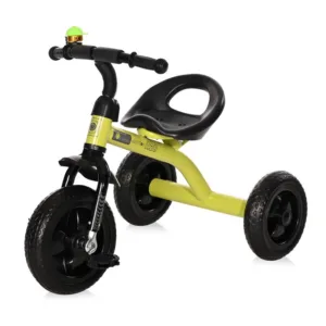 Tricicleta pentru copii Lorelli A28 Green Black cu roti mari din cauciuc Eva