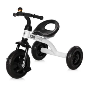 Tricicleta pentru copii Lorelli A28 White Black cu roti mari din cauciuc Eva