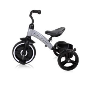 Tricicleta pentru copii Lorelli Dallas Grey cu roti din cauciuc eva