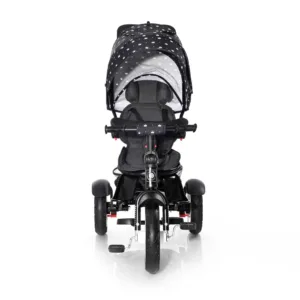 Tricicleta pentru copii Lorelli Neo Air Black Crowns 4 in 1 multifunctionala