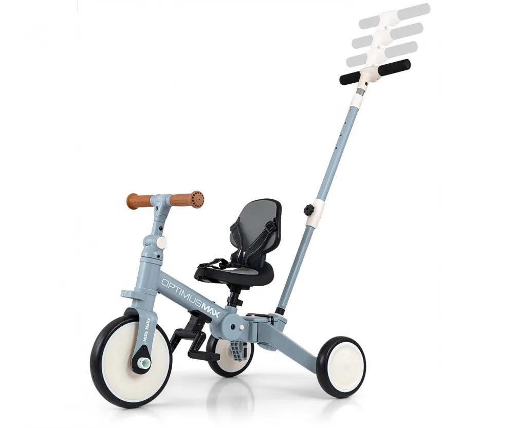 Tricicleta pentru copii Milly Mally Optimus Max Denim 5 in 1 reglabila