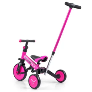Tricicleta pentru copii Milly Mally Optimus Plus 4 in 1 pink