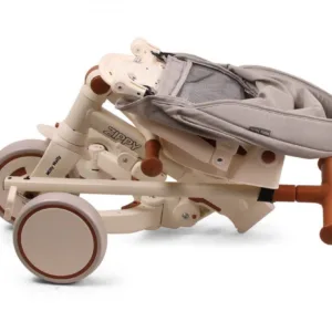 Tricicleta pentru copii Milly Mally Zippy Beige 5 in 1 pliabila