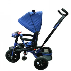 Tricicleta pentru copii Novokids Super Trike Albastru Jeans cu copertina