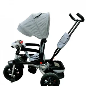 Tricicleta pentru copii Novokids Super Trike Gri Jeans cu copertina