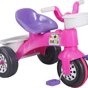 Tricicleta pentru copii Pilsan Atom Bike Pink cu cosulet depozitare si greutate maxima suportata 35 kg