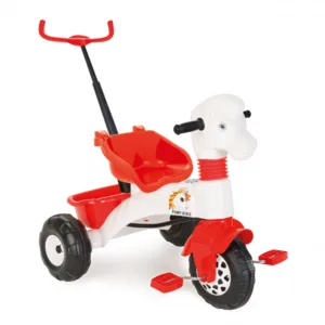 Tricicleta pentru copii Pilsan Pony White cu maner cu control parental