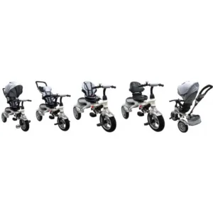 Tricicleta pentru copii R-Sport T3 Gri 3 in 1 cu pedale