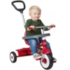 Tricicleta pentru copii Radio Flyer 3 in 1 Stroll N Trike rosu cu scaun cu pozitie ajustabila