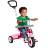 Tricicleta pentru copii Radio Flyer 3 in 1 Stroll N Trike roz cu scaun cu pozitie ajustabila