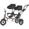 Tricicleta pentru copii gemeni Chipolino 2Play Obsidian Gold cu maner