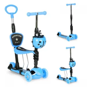 Trotineta 5 in 1 Ecotoys cu maner parental reglabil