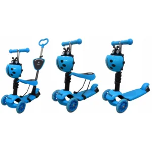 Trotineta 5 in 1 R-Sport H3 albastru cu maner parental si scaun