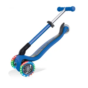 Trotineta Globber Junior albastra cu 3 roti LED