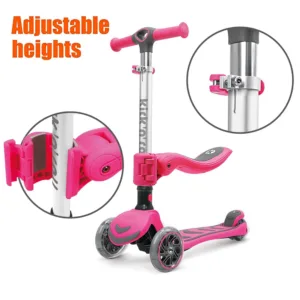 Trotineta KicknRoll 2 in 1 green cu 3 roti LED