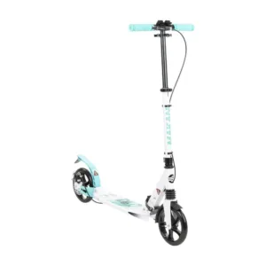 Trotineta aluminiu 2 roti pentru baieti peste 8 ani Kikka Makani Lunox albastru Aqua cu frana de mana