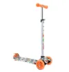 Trotineta aluminiu cu 3 roti pentru baieti peste 3 ani Byox Moni Rapture portocaliu cu luminite