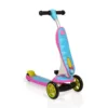 Trotineta aluminiu cu scaun 3 roti pentru fete peste 3 ani Moni 2 in 1 Byox Elfin roz bleu