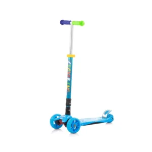 Trotineta cu 3 roti pentru baieti peste 3 ani Chipolino Croxer Evo albastru cu luminite