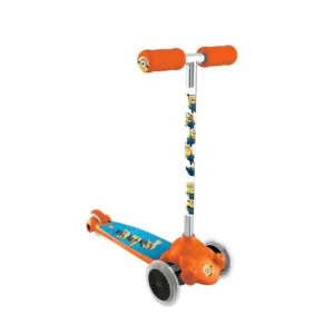 Trotineta cu 3 roti pentru baieti peste 3 ani Mondo Twist and Roll Minioni Portocalie
