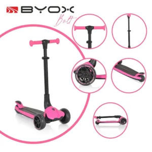 Trotineta cu 3 roti pentru fetite Byox Bolt Pink
