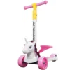Trotineta cu roti luminoase si late Flying Unicorn