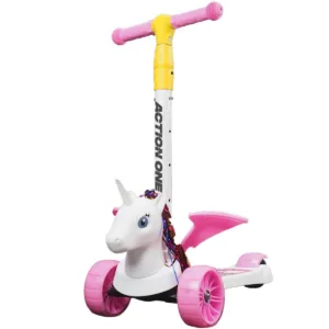 Trotineta cu roti luminoase si late Flying Unicorn