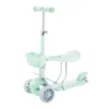 Trotineta cu scaun 3 roti unisex peste 1 an Kikka Makani 3 in 1 BonBon verde cu luminite