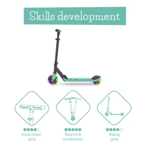 Trotineta pentru copii Chillafish Flexxi Glow Mint pliabila