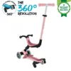 Trotineta pentru copii Globber Go-Up Active Eco Roz Pal 3 in 1
