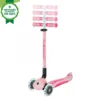 Trotineta pentru copii Globber Go-Up Deluxe Lights Ecologic Roz Pal 4 in 1