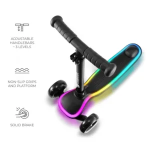 Trotineta pentru copii Kinderkraft Raket Black pliabila