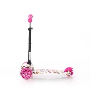 Trotineta pentru copii Mini Pink Butterfly roti din silicon cu Led