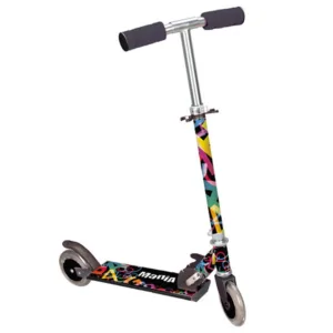 Trotineta pliabila cu 2 roti pentru baieti peste 3 ani Moni Magic negru/multicolor