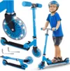 Trotineta pliabila si reglabila cu lumini LED Blue