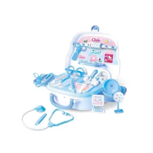 Trusa de doctor in servieta Little Clinic Blue
