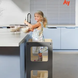 Turn de invatare MamaToyz Kule Flip multifunctional gri