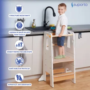Turn de invatare tip Learning tower pentru copii Suporto AlbMaro